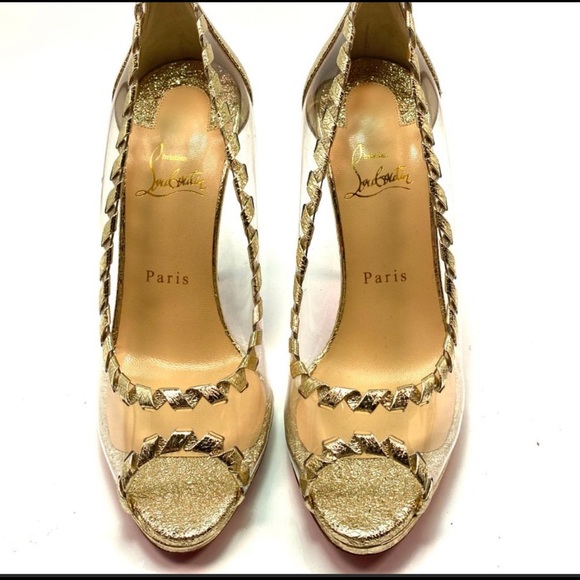 🔥Christian Louboutin Hargaret 120 Metallic PVC🔥 - Picture 2 of 6